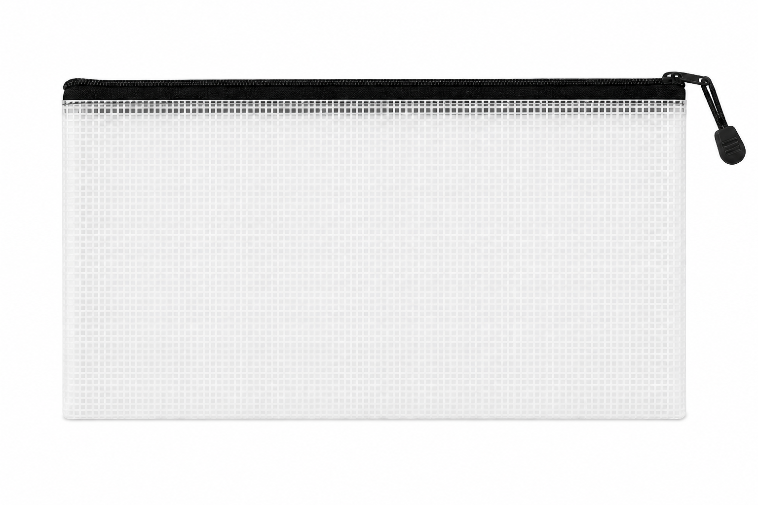 White Mesh Zipper Pouch